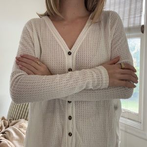 Urban outfitters white button up sweater